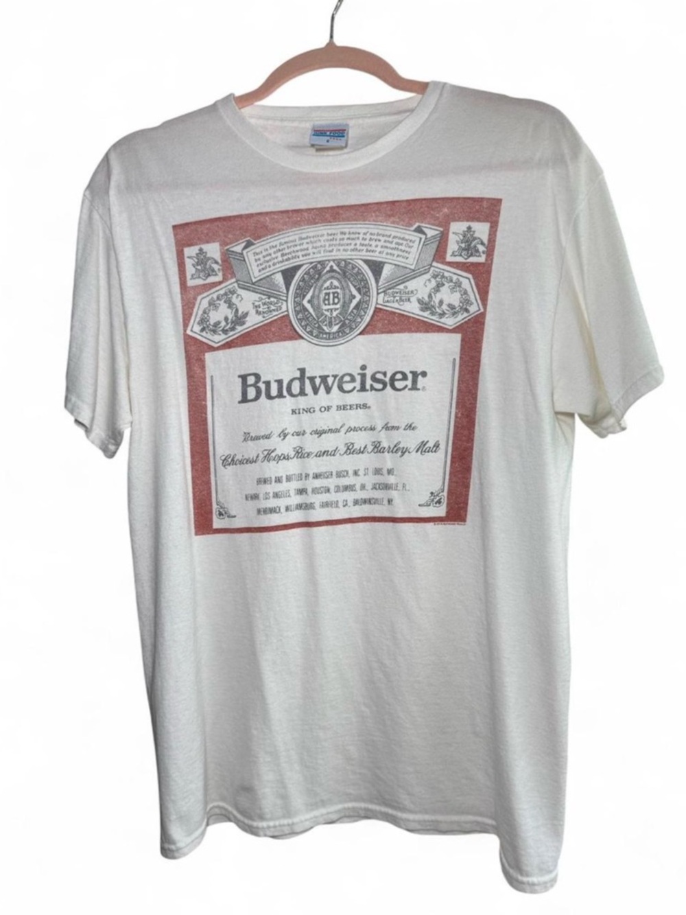 Junk Food Clothing White Short Sleeve Tee with Red Label Print